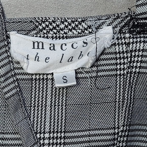 MACCS THE LABEL Black & White Plaid Sleeveless Mini Dress, Large - Picture 11 of 14